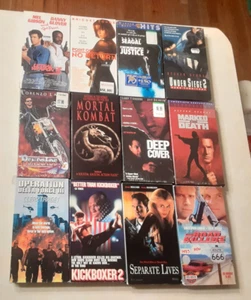 1990s Action Movies VHS Lot Mortal Kombat Steven Seagal Kickboxer Delta Force - Picture 1 of 15