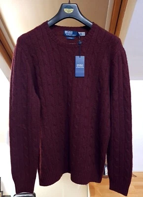 Ralph Lauren 100% Cashmere Cable Knit Jumper. XL. Burgundy Red. RRP £549 - Image 1 of 4