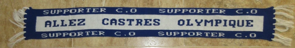 Echarpe rugby ALLEZ CASTRES OLYMPIQUE vintage supporter C.O - Photo 1/1