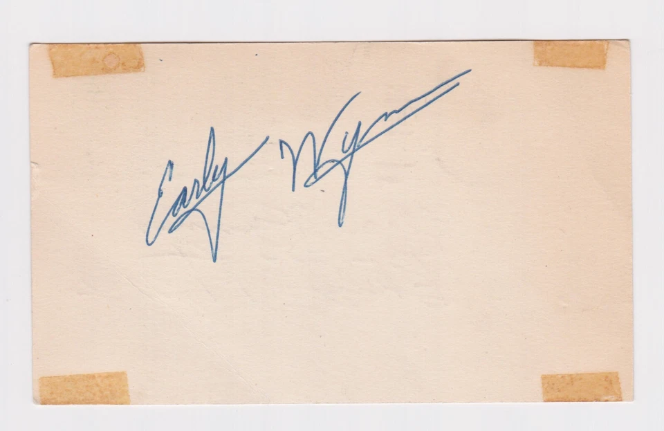 Early Wynn signed 1953 index card Indians Senators White Sox HOF - Image 1 of 2