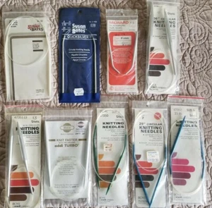 Lot of 9 Circular Knitting Needles - Milward, Boye, Skacel, Susan Bates - Picture 1 of 6