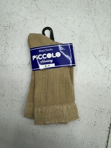 Piccolo Beige Hosiery Socks One Pair Boys Size 5-7 - Picture 1 of 2