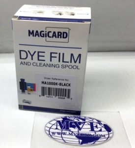 LOT OF 3 MAGICARD MA1000K-BLACK DYE FILM AND CLEANING SPOOL - Picture 1 of 6