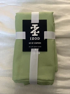 IZOD STOFFSERVIETTEN (8) GRÜN 18” X 18” 100 % POLYESTER NEU MIT ETIKETT - Bild 1 von 2