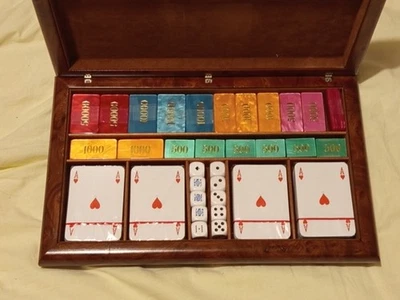 Scatola gioco poker dadi fiches ottaviani radica nuovo - Immagine 1 di 4