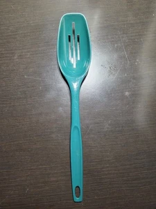 Vintage Foley #1 Green Nylon Plastic Slotted Spoon 11" 3 Slots - Picture 1 of 5