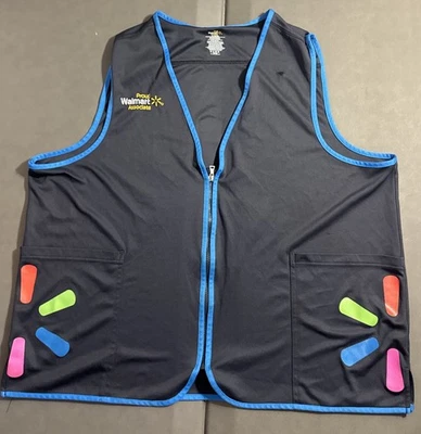 Walmart Proud Associate Unisex Black / Blue Uniform Vest Size 2XL / XXL - Image 1 of 4