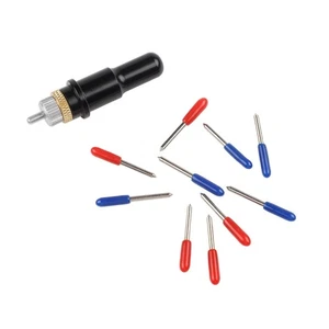 10 Pack 45 & 60 Degree Steel Blades + Black Blade Holder For Roland Vinyl Cutter - Picture 1 of 12
