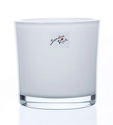 SANDRA RICH, Glasübertopf, Orchideenglas, rundes Glas. Rund weiß, WEISS 12 cm - Bild 1 von 3