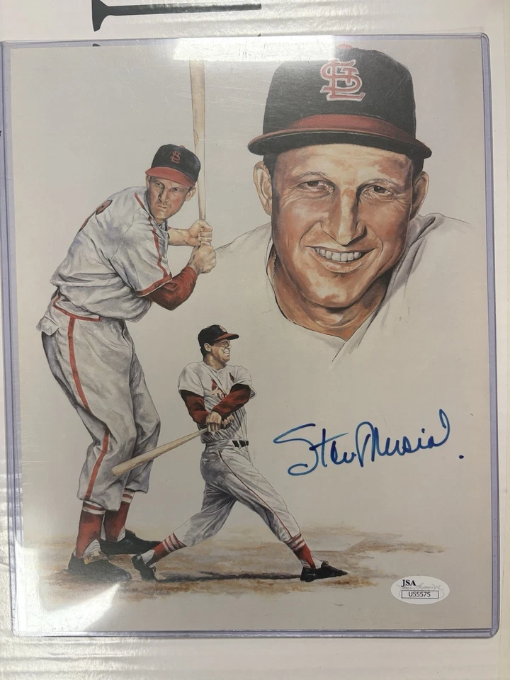 Stan Musial Signed Autographed 8x10 Photo/Litho St. Louis Cardinals Beckett COA - Image 1 of 1