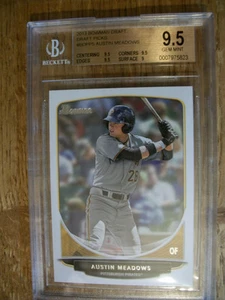 AUSTIN MEADOWS 2013 Bowman Draft Picks #5 BGS GEM MINT 9.5 Pirates, Rays RC - Picture 1 of 1