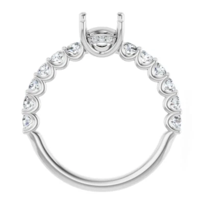 Solid Platinum Beauty Emerald Cut 8×6mm Setting Women Engagement Ring Semi Mount - Image 1 of 4