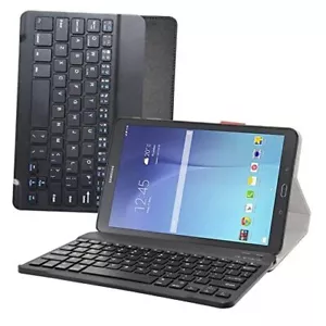 for Galaxy Tab E 9.6 Keyboard Case,Slim Stand PU Leather Case Cover with Black - Picture 1 of 8