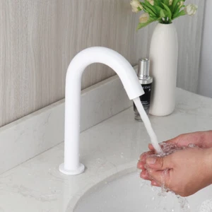 Bathroom Basin White Mixer Touchless Automatic Electronic Faucet Mixer Taps - Bild 1 von 12