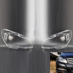 2X Pc Headlight Headlamp Lens Cover Fit for MERCEDES BENZ C CLASS W204 2011-2015 - Picture 1 of 6