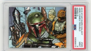 2010 Topps Star Wars Galaxy 5 "HERE COMES TROUBLE!" #589 PSA 9 MINT BOBA FETT - Picture 1 of 2