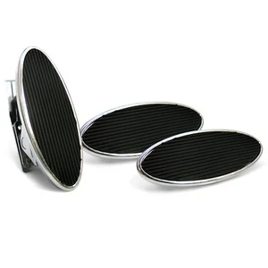 Oval Floor Mount Gas Pedal, Lg Oval Brake & Clutch Pad   Chromed Billet rod - Picture 1 of 9
