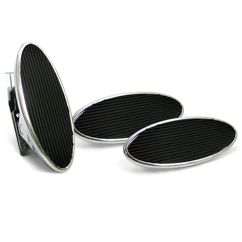Oval Floor Mount Gas Pedal, Lg Oval Brake & Clutch Pad   Chromed Billet rod - Image 1 of 4