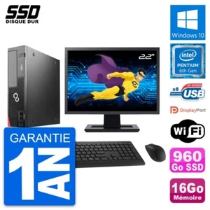 PC Fujitsu D556 DT Bildschirm 22" Intel G4400 RAM 16GB SSD 960GB Windows 10 Wifi - Bild 1 von 8