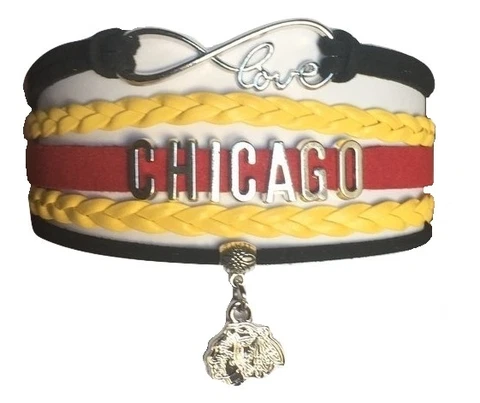 Chicago Blackhawks Hockey Infinity Bracelet Jewelry Apparel Cover