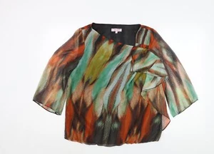 Blusa básica de poliéster geométrico multicolor Per Una para mujer talla 12 cuello redondo - Imagen 1 de 10