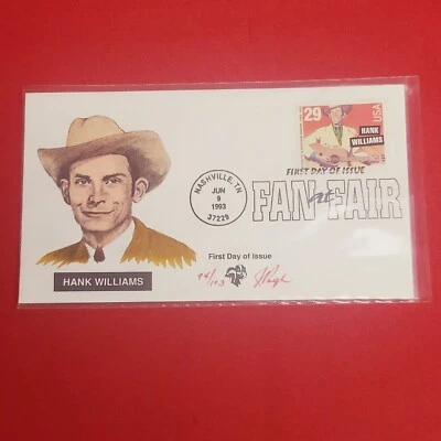 First Day of Issue Stamp  Cache Envelope and Enclosure Hank Williams Fan - Image 1 of 4