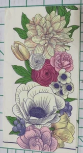 Drei Deko Hostess Servietten für Decoupage " Blumenläufer auf creme 2-lagig - Bild 1 von 6