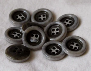 10x Knöpfe 15mm BODO JAGDBERG 4-Loch UREA verspiegelter Rand EDEL KN-16 - Picture 1 of 4