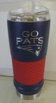 New England Patriots NFL Go Pats 18oz Tumbler Red Blue & Stainless - Used - Image 1 of 4