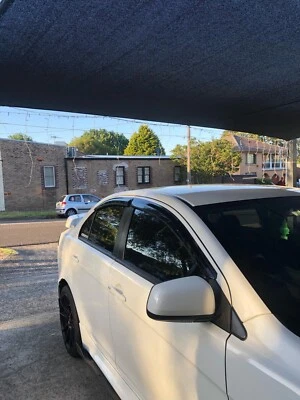 2008 - 2017 Mitsubishi Lancer CJ Ralliart Evo X Window Visors v2 Weather Shields - image 1 of 2