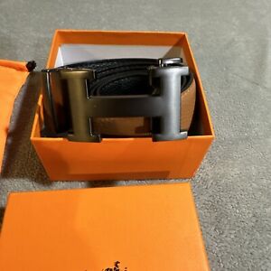 Hermes H Logo Brown Silver Buckle Belt Can Be Resize