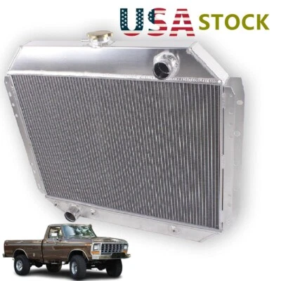 3-Row Full Aluminum Radiator For 1966-1979 Ford F100 F150 F250 F350 Bronco Truck Foto 1 de 4