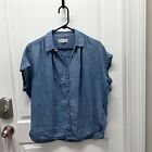 Chemisier à manches courtes Madewell femme taille M denim chambray boxy