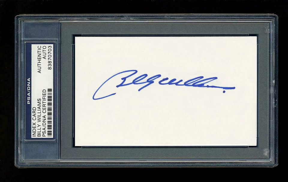 BILLY WILLIAMS SIGNED MINT INDEX CARD PSA/DNA AUTOGRAPHED HOF CHICAGO CUBS - Image 1 of 1