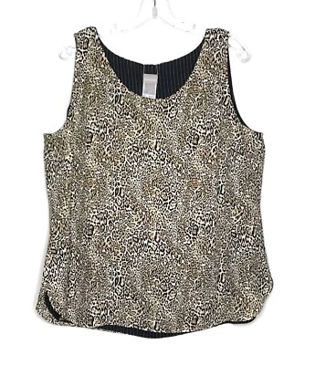 Chicos Reversible Tank Top Womens 2 US 12/14 Animal Striped Leopard - Image 1 of 4