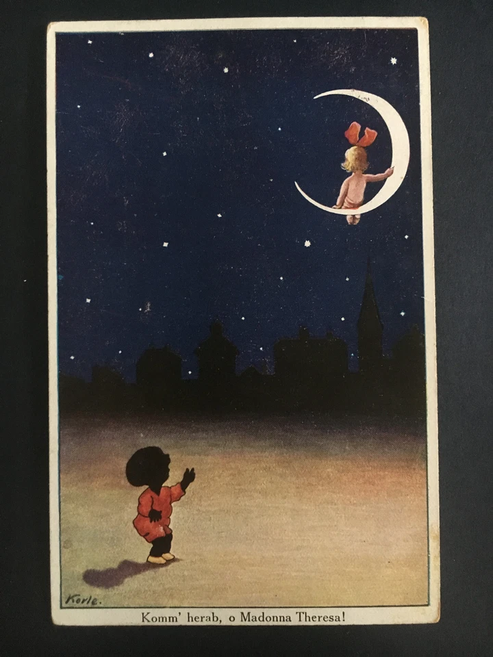 1917 Berna Suiza Imagen Postal Cubierta a Grunburg Girli in the Moon Foto 1 de 2