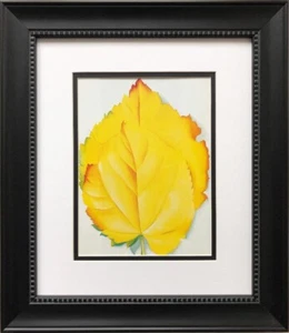 Georgia O'Keeffe "Yellow Leaves" Art Print Custom Framed American Leaf Nature - Picture 1 of 3