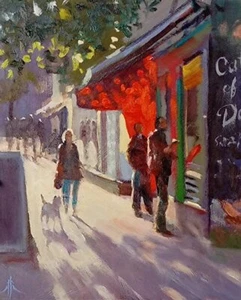 PINTURA AL ÓLEO ORIGINAL MICHAEL RICHARDSON Catch Of Day Kings Road Chelsea Fulham - Imagen 1 de 1