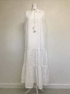 M&S PER UNA WHITE PURE COTTON MIDAXI DRESS SIZE 12 **RRP£45** - Picture 1 of 12