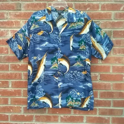 Banana Split USA Hawaiian Marlin Swordfish Tropical Shirt Mens Size Large 🌴🇺🇸 - Image 1 of 4