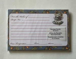 Studio 18 RECIPE CARDS 20 Count 6" x 4" - Autumn Days with Teacups & Birds' Eggs - Picture 1 of 2
