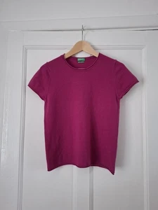 Benetton Cashmere Blend Raspberry Pink Jumper Size Small. In Perfect Condition. - Picture 1 of 3