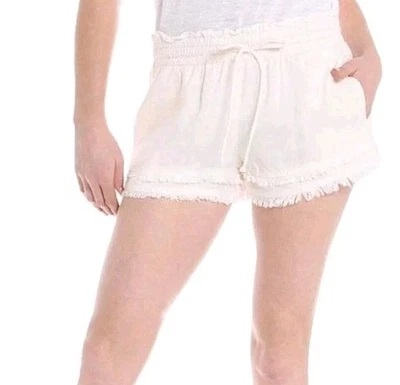 Bella Dahl Womens Frayed Drawstring Shorts Sz Large Beige Tencel Coastal Boho - Image 1 of 4