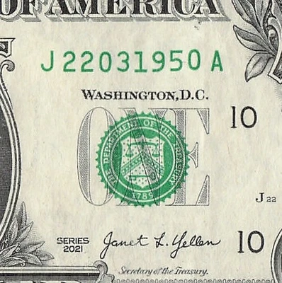 MARCH 22 1950 Birthday Fancy Serial Number Date Note One Dollar Bill 03 22 1950 - Image 1 of 4