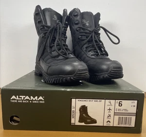 Altama Vengeance 8" Side Zip Tactical Military Combat Boots Black Men's Size 6 R - Picture 1 of 14