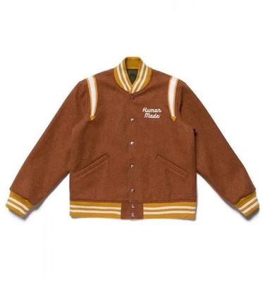 Letterman Human Made Duck  All Brown All Wool Varsity Jacket - Image 1 of 4