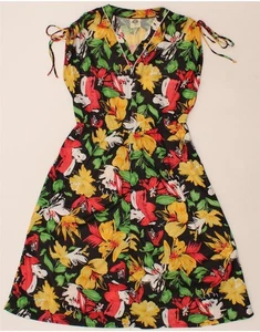 C&A Womens Sleeveless A-Line Dress IT 42 Medium Black Floral Polyester AO03 - Picture 1 of 3