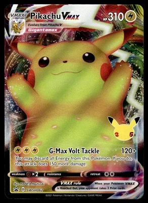 Pokemon TCG SWSH: Sword & Shield Promo Cards #SWSH062 Pikachu VMAX NM - Image 1 of 2