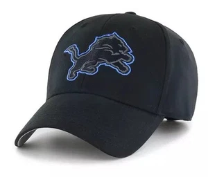 DETROIT LIONS BLACK HAT FOOTBALL TEAM LOGO MVP ADJUSTABLE CAP NEW - Picture 1 of 3