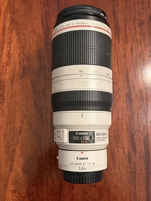 Canon  EF 100-400mm f/4.5-5.6L IS II USM L Series Lens W/ 1.4x Teleconverter iii - Image 1 of 4